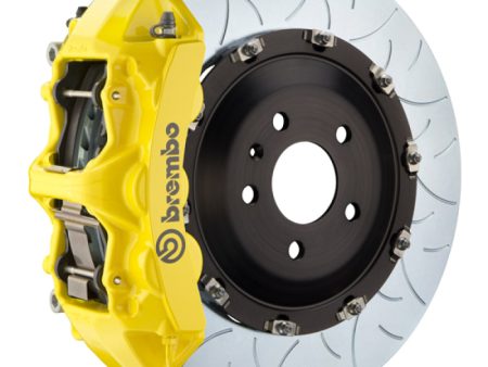 Brembo 06-13 Corvette Z06 Excl CC Brakes Fr GT BBK 6Pist Cast 380x34 2pc Rotor Slot Type3- Yellow on Sale