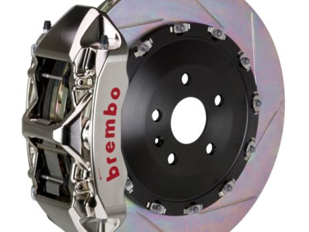 Brembo 04-10 5-Series (Excl. xDrive M5) Fr GTR BBK 6Pist Billet 405x34 2pc Rotor Slot Type1-Nickel For Sale