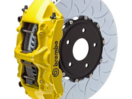 Brembo 05-13 Corvette Front GT BBK 6 Piston Cast 350x34 2pc Rotor Slotted Type-3- Yellow Online Hot Sale