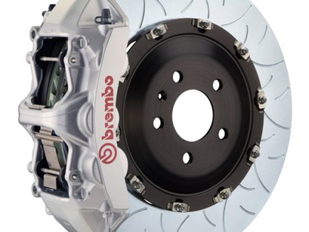 Brembo 06-10 M5 06-10 M6 Front GT BBK 6 Piston Cast 405x34 2pc Rotor Slotted Type3-Silver For Sale