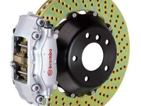 Brembo 01-02 Viper RT-10 Rear GT BBK 4 Piston Cast 2pc 345x28 2pc Rotor Drilled-Silver Online Sale