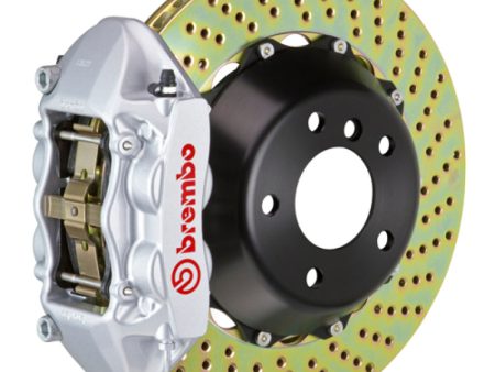 Brembo 06-08 RS4 Rear GT BBK 4 Piston Cast 380x28 2pc Rotor Drilled-Silver on Sale