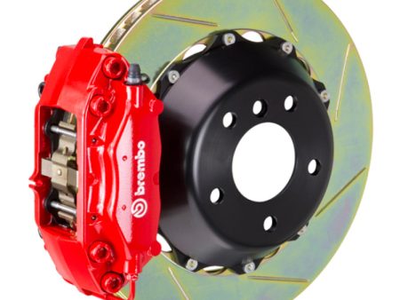 Brembo 03-06 G35 Sedan Coupe 03-08 350Z Rr GT BBK 4 Pist Cast 345x28 2pc Rotor Slotted Type1-Red Supply