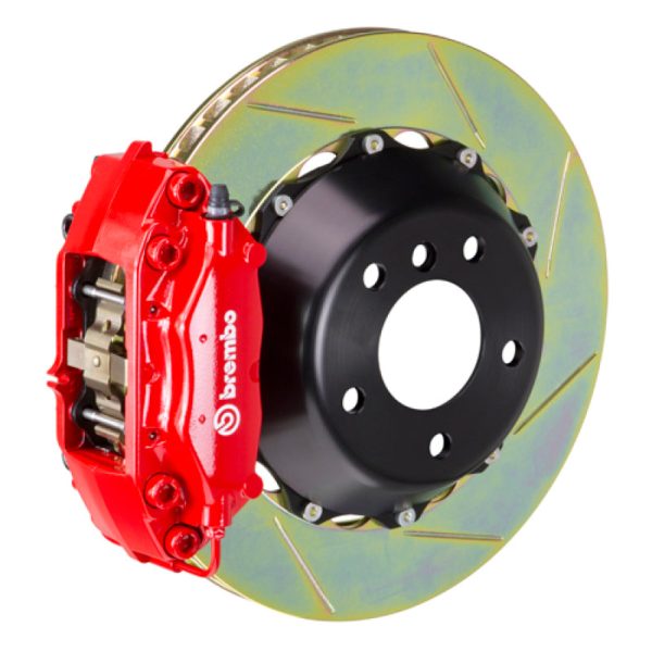 Brembo 03-06 G35 Sedan Coupe 03-08 350Z Rr GT BBK 4 Pist Cast 345x28 2pc Rotor Slotted Type1-Red Supply