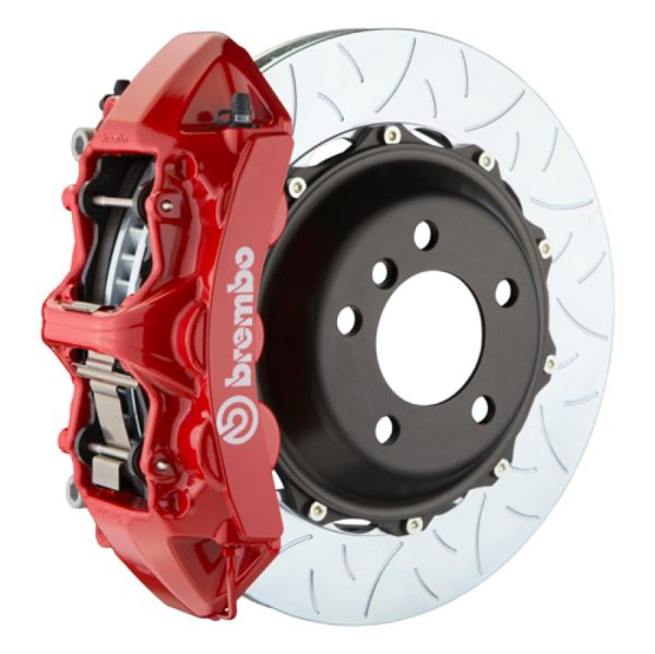 Brembo 03-07 H2 Rear GT BBK 4 Piston Cast 2pc 380x32 2pc Rotor Slotted Type-3-Red For Discount