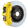 Brembo 05-11 A6 3.2L Front GT BBK 6 Piston Cast 380x34 2pc Rotor Slotted Type-3- Yellow on Sale