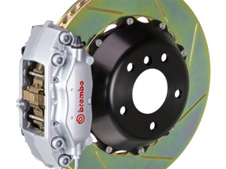 Brembo 03-06 G35 Sedan 03-08 350Z Rear GT BBK 4 Piston Cast 345x28 2pc Rotor Slotted Type1-Silver For Cheap