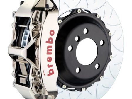 Brembo 05-11 A6 3.0T 4.2L Front GTR BBK 6 Piston Billet 380x34 2pc Rotor Slotted Type3- Nickel Fashion