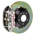 Brembo 04-10 5-Series (Excl xDrive M5) Rr GTR BBK 4Pist Billet 345x28 2pc Rotor Slot Type1 - Nickel For Cheap