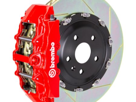 Brembo 05-07 Quattroporte Front GT BBK 6 Piston Cast 380x34 2pc Rotor Slotted Type1-Red Sale