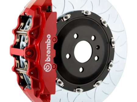 Brembo 05-11 A6 3.0T 4.2L Front GT BBK 6 Piston Cast 380x34 2pc Rotor Slotted Type-3-Red For Cheap