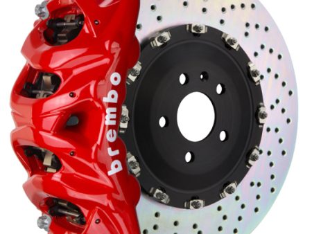 Brembo 05-13 Range Rover Sport Front GT BBK 8 Piston Cast 412x38 2pc Rotor Drilled-Red Sale