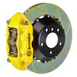 Brembo 04-10 5-Series (Excl. xDrive M5) Rr GT BBK 4 Pist Cast 345x28 2pc Rotor Slotted Type1-Yellow Online Sale