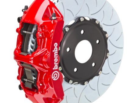 Brembo 05-13 Corvette Front GT BBK 6 Piston Cast 350x34 2pc Rotor Slotted Type-3-Red Online Hot Sale