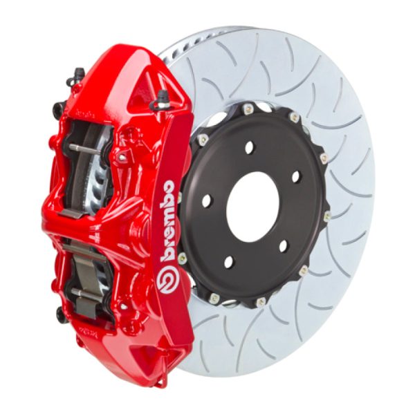 Brembo 05-13 Corvette Front GT BBK 6 Piston Cast 350x34 2pc Rotor Slotted Type-3-Red Online Hot Sale