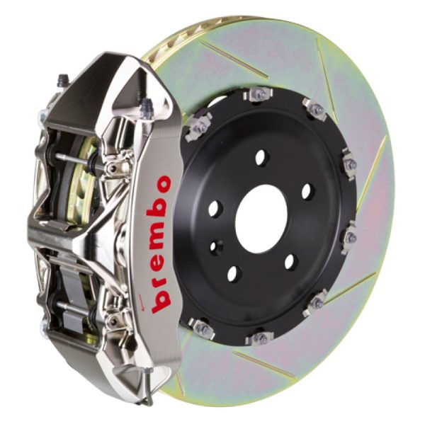 Brembo 05-13 Corvette Front GTR BBK 6 Piston Billet 380x34 2pc Rotor Slotted Type1 - Nickel Cheap