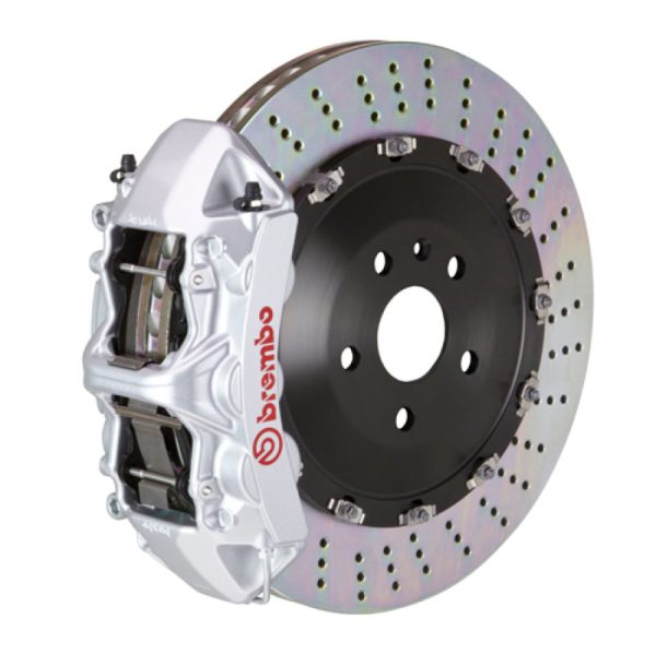 Brembo 03-16 Phantom Sedan Coupe Front GT BBK 6 Piston Cast 405x34 2pc Rotor Drilled-Silver Sale