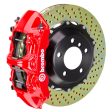 Brembo 03-07 H2 Rear GT BBK 4 Piston Cast 2pc 380x32 2pc Rotor Drilled-Red Hot on Sale