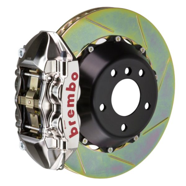 Brembo 03-06 G35 Sedan 03-08 350Z Rear GTR BBK 4Pist Billet 345x28 2pc Rotor Slotted Type1 - Nickel Supply