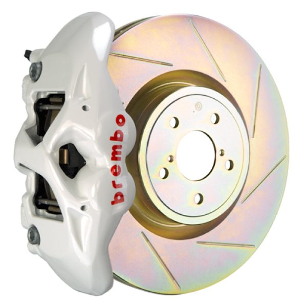 Brembo 02-07 Impreza WRX 08-14 WRX Front GT BBK 4 Piston Cast 326 x30 1pc Rotor Slotted Type1-White Sale