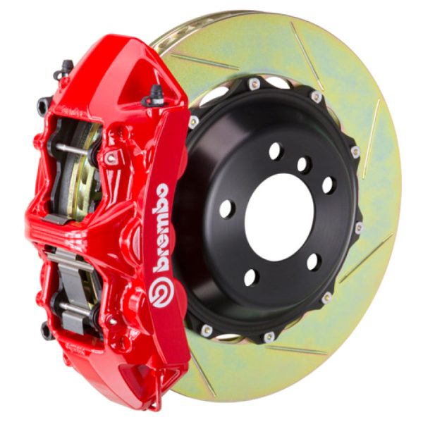 Brembo 03-07 H2 Rear GT BBK 4 Piston Cast 2pc 380x32 2pc Rotor Slotted Type-1-Red Discount