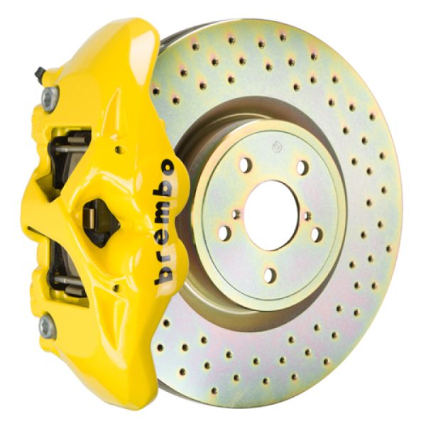 Brembo 02-07 Impreza WRX 08-14 WRX Front GT BBK 4 Piston Cast 326 x30 1pc Rotor Drilled- Yellow Cheap