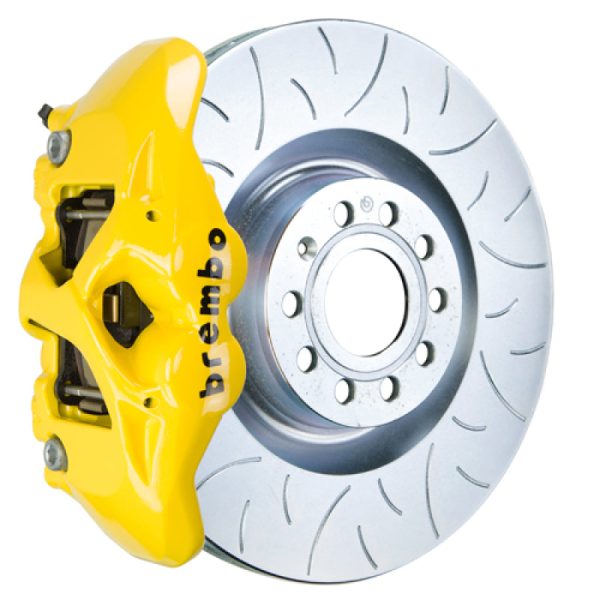 Brembo 05-10 Jetta GLI Front GT BBK 4 Piston Cast 345x30 1pc Rotor Slotted Type3-Yellow Discount