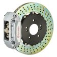 Brembo 03-08 SL500 SL550 09-12 SL550 Rear GT BBK 4 Piston Cast 2pc 328x28 2pc Rotor Drilled-Silver on Sale