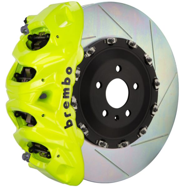 Brembo 05-13 Range Rover Sport Fr GT BBK 8Pis Cast 412x38 2pc Rotor Slotted Type1-Fluo. Yellow on Sale