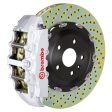 Brembo 05-11 A6 3.0T 4.2L Front GT BBK 6 Piston Cast 380x34 2pc Rotor Drilled-Silver For Discount