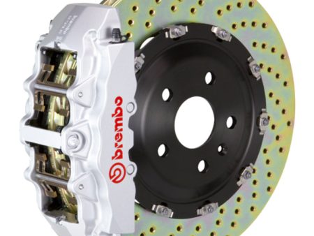 Brembo 05-11 A6 3.0T 4.2L Front GT BBK 6 Piston Cast 380x34 2pc Rotor Drilled-Silver For Discount