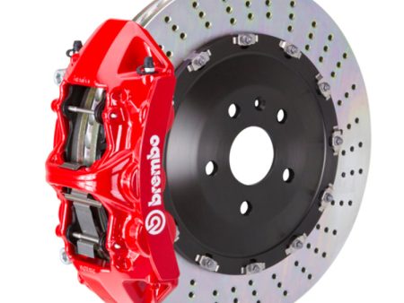 Brembo 03-09 Range Rover Front GT BBK 6 Piston Cast 405x34 2pc Rotor Drilled-Red Hot on Sale