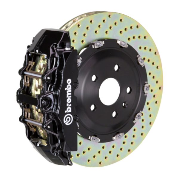 Brembo 05-11 A6 3.0T 4.2L Front GT BBK 6 Piston Cast 380x34 2pc Rotor Drilled-Black Online now