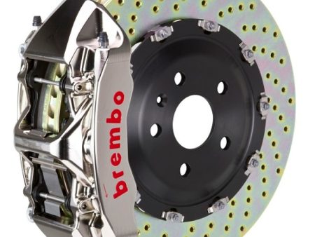 Brembo 06-13 Corvette Z06 Excl CC Brakes Fr GTR BBK 6Pist Billet 380x34 2pc Rotor Drilled- Nickel Online Hot Sale