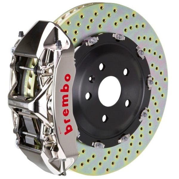 Brembo 05-11 A6 3.2L Front GTR BBK 6 Piston Billet380x34 2pc Rotor Drilled- Nickel Plated Online