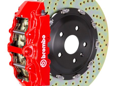 Brembo 05-11 A6 3.2L Front GT BBK 6 Piston Cast 380x34 2pc Rotor Drilled-Red Online Hot Sale