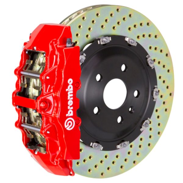 Brembo 05-11 A6 3.2L Front GT BBK 6 Piston Cast 380x34 2pc Rotor Drilled-Red Online Hot Sale