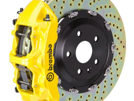 Brembo 06-13 Corvette Z06 Excl CC Brakes Fr GT BBK 6Pist Cast 380x34 2pc Rotor Drilled- Yellow Hot on Sale