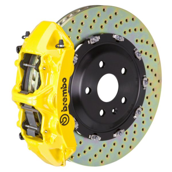 Brembo 05-11 A6 3.0T 4.2L Front GT BBK 6 Piston Cast 380x34 2pc Rotor Drilled- Yellow Cheap